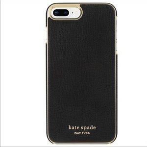 Kate Spade New York iPhone Case 8 Plus/7 Plus Saffiano Black Leather